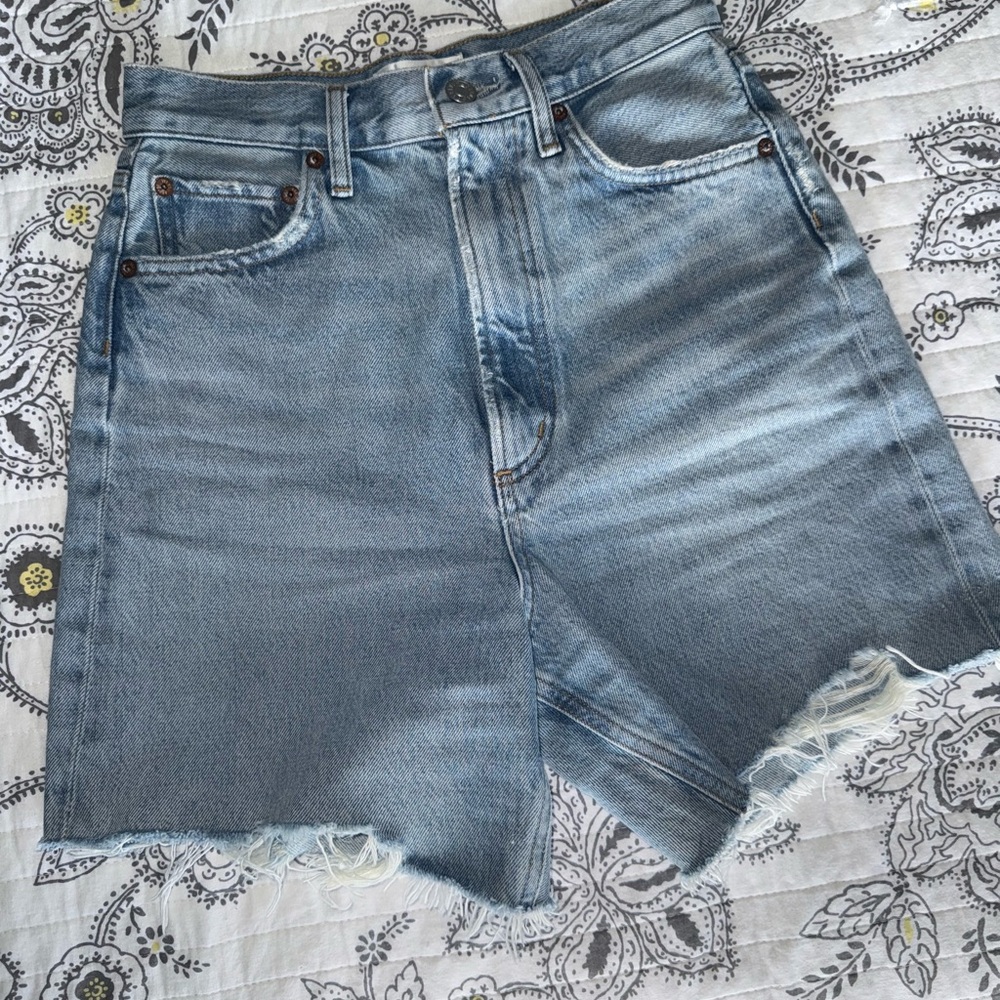 Agolde Stella Light Blue Denim Shorts